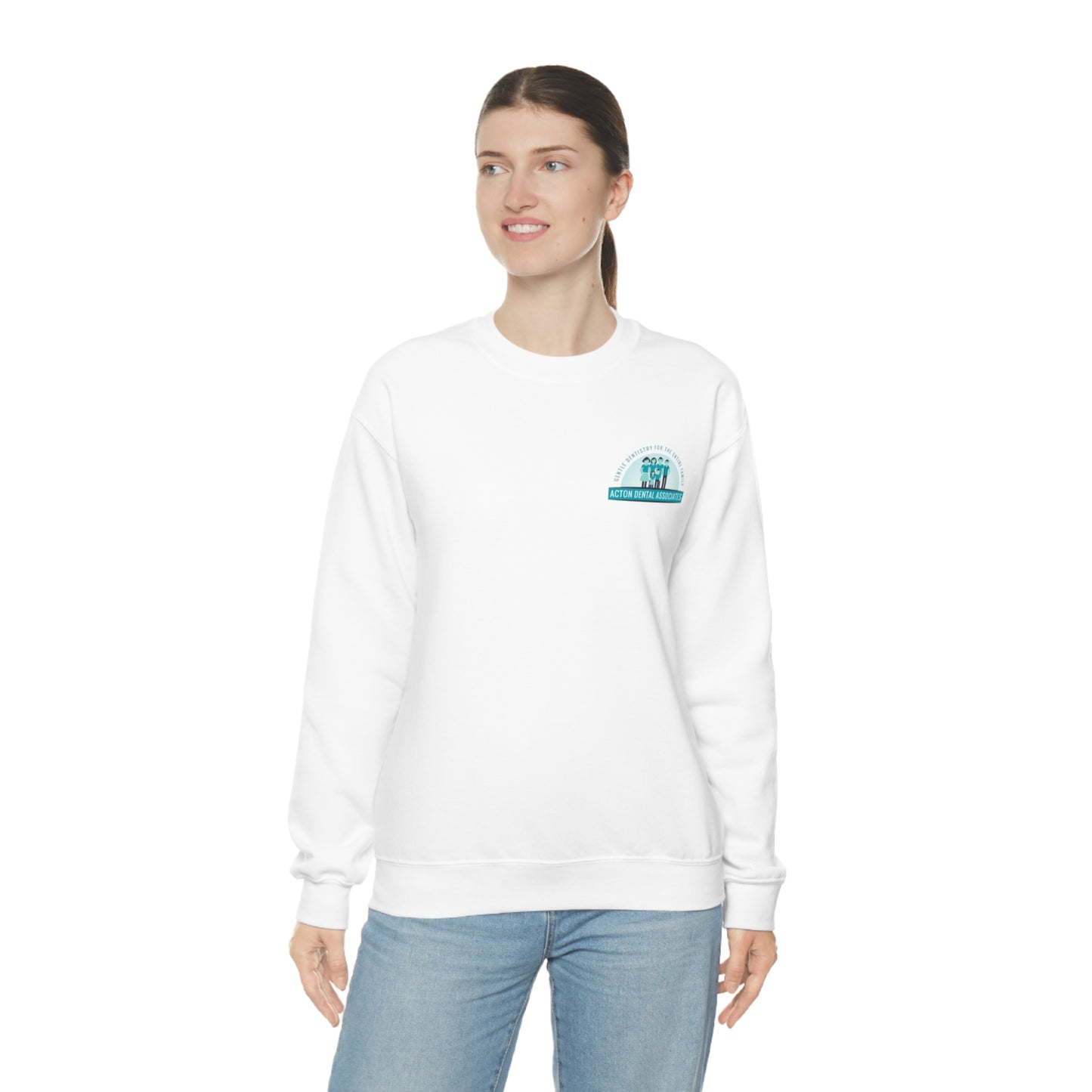 Front and back logo with no QR code womens Unisex Heavy Blend™ Crewneck Sweatshirt
