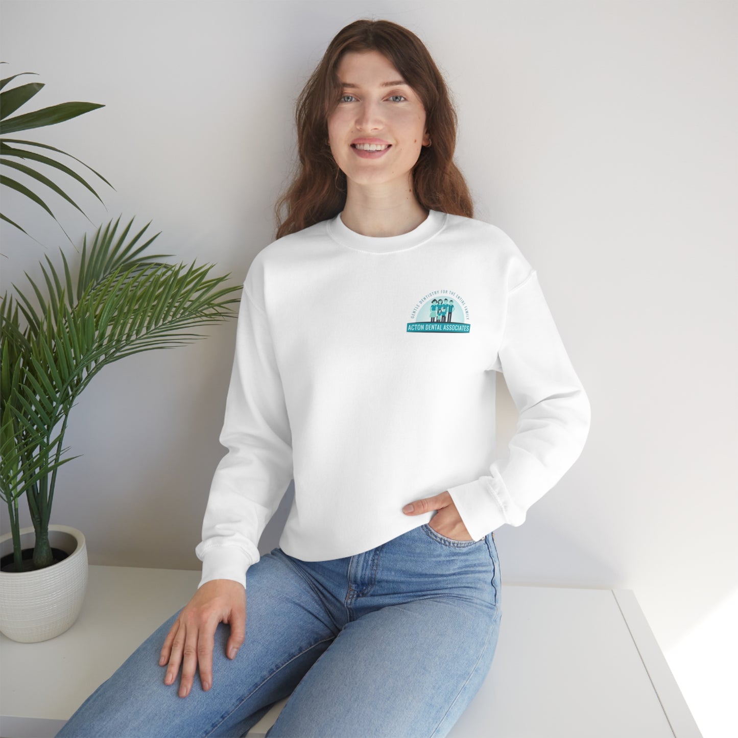 Front and back logo with no QR code womens Unisex Heavy Blend™ Crewneck Sweatshirt