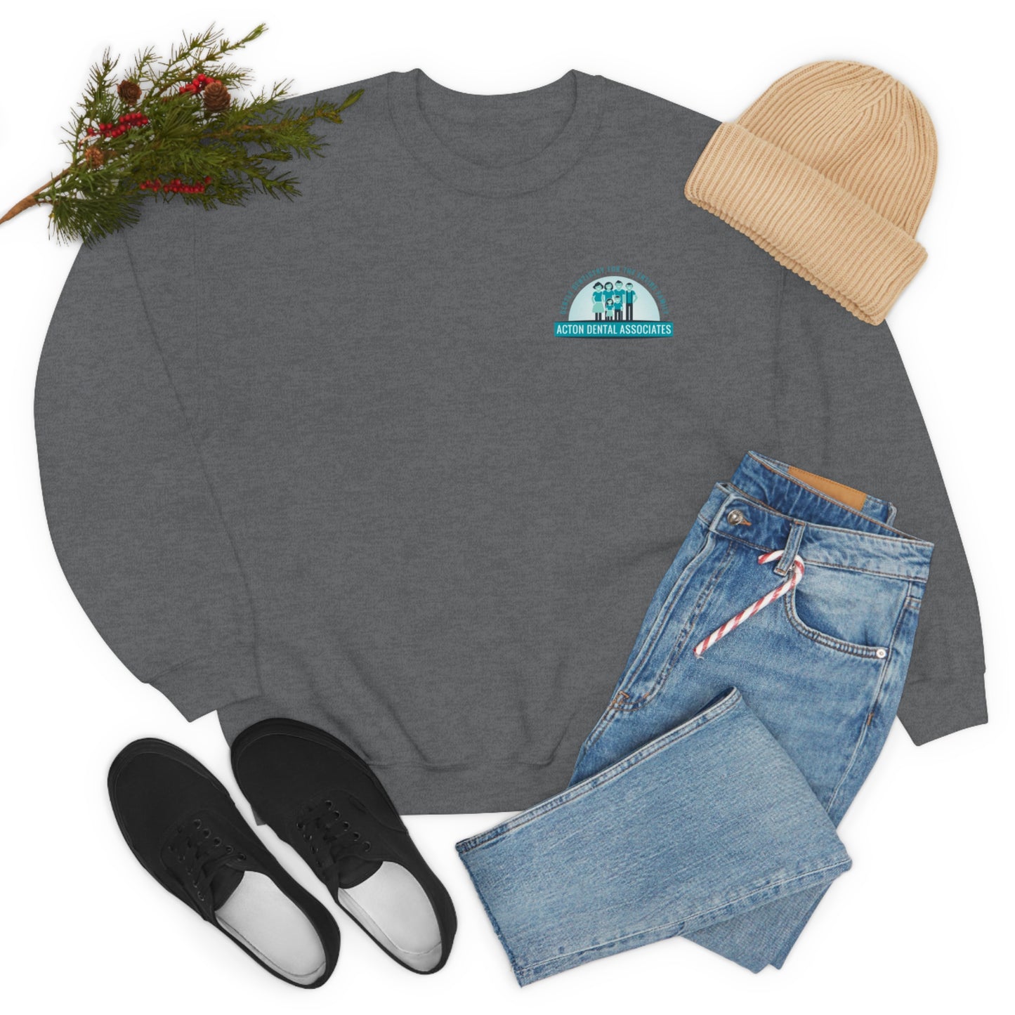 Front and back logo with no QR code womens Unisex Heavy Blend™ Crewneck Sweatshirt