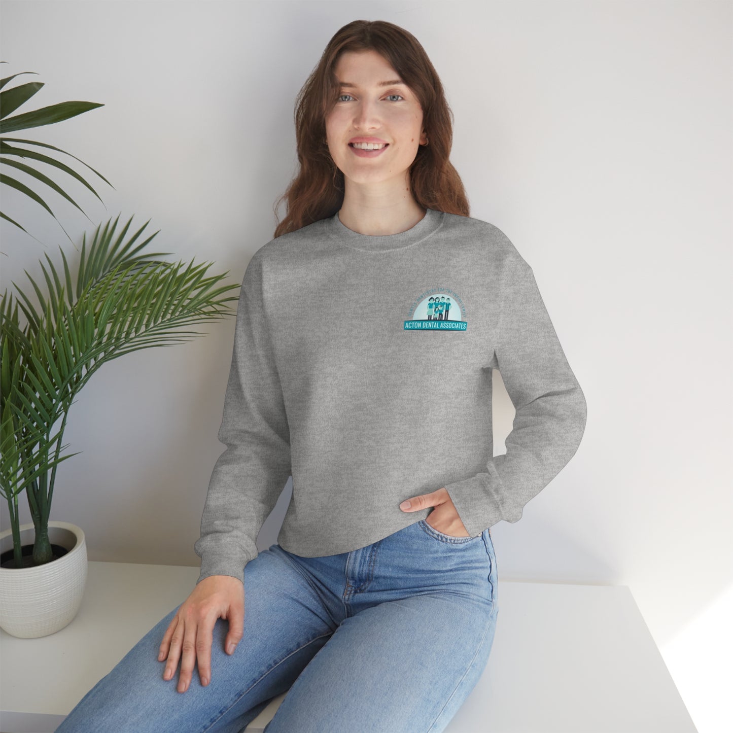 Front and back logo with no QR code womens Unisex Heavy Blend™ Crewneck Sweatshirt