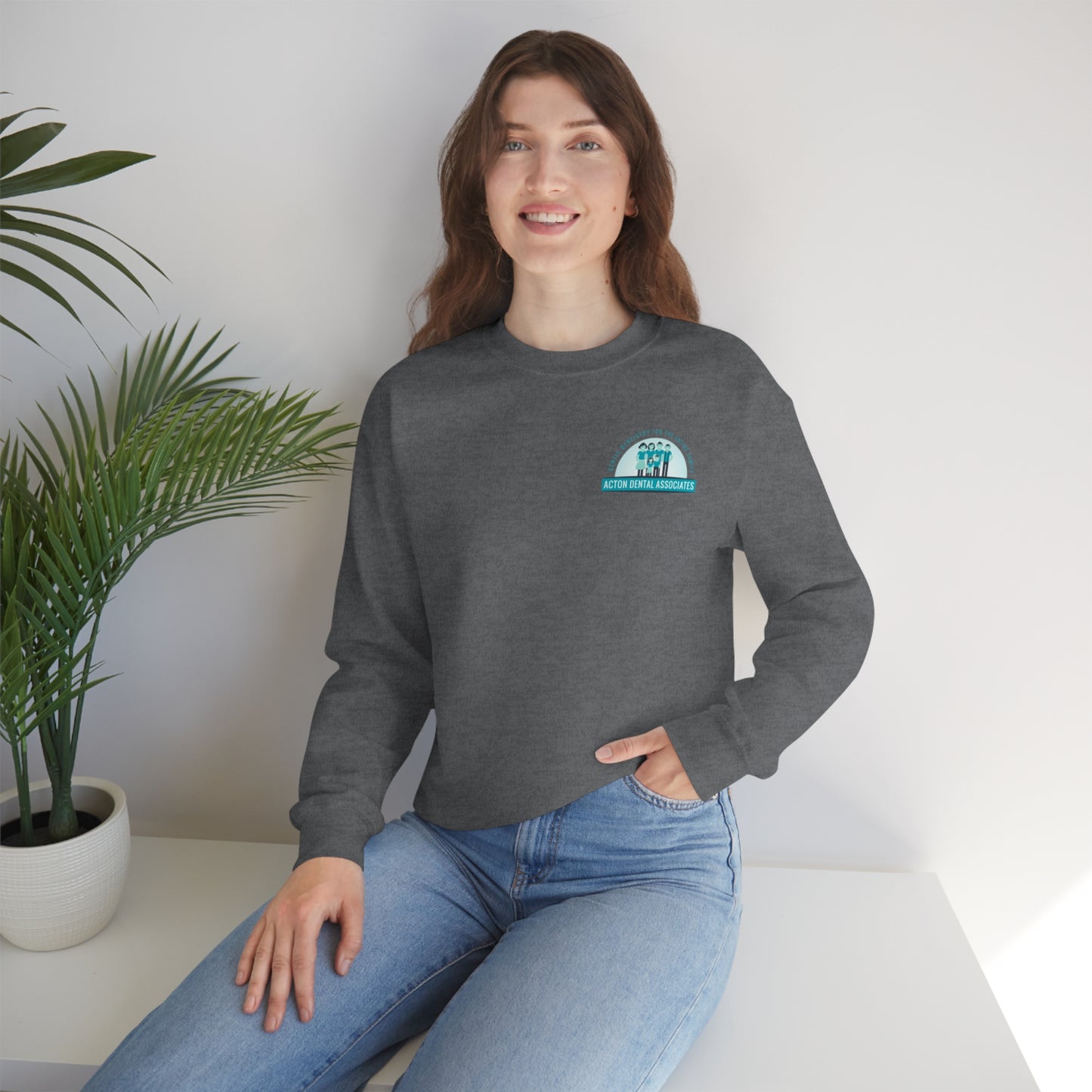 Front and back logo with no QR code womens Unisex Heavy Blend™ Crewneck Sweatshirt