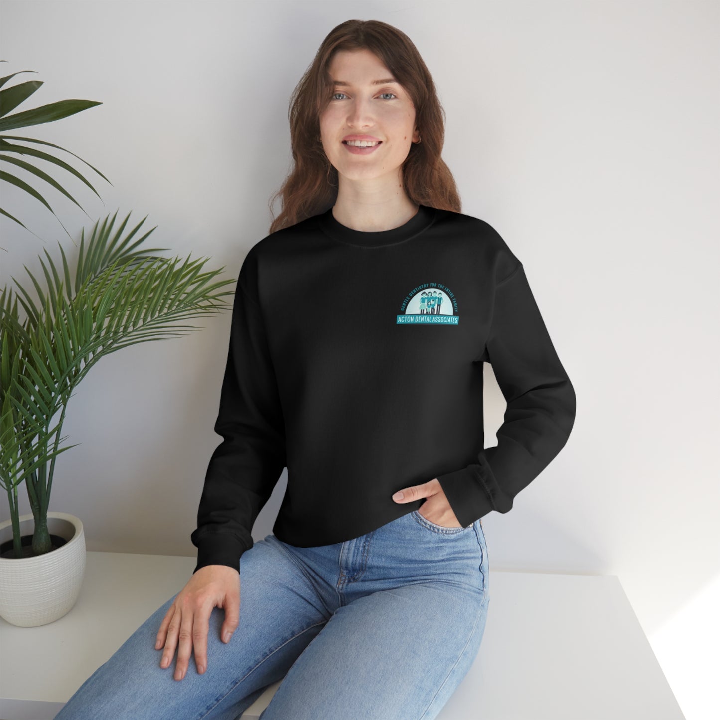 Front and back logo with no QR code womens Unisex Heavy Blend™ Crewneck Sweatshirt
